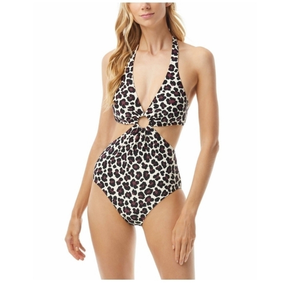 MICHAEL Michael Kors Other - Michael MICHAEL KORS CUT OUT HALTER ONE PIECE SWIMSUIT - SMALL LEOPARD SIZE 4